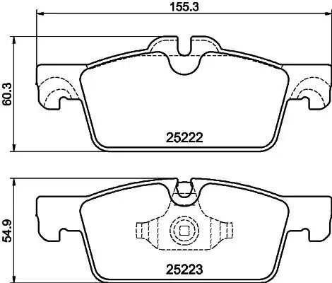 Bremsbelagsatz, Scheibenbremse HELLA 8DB 355 041-101 Bild Bremsbelagsatz, Scheibenbremse HELLA 8DB 355 041-101