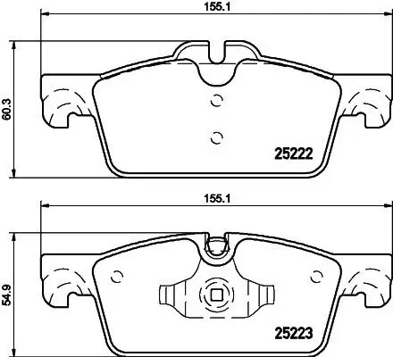 Bremsbelagsatz, Scheibenbremse HELLA 8DB 355 015-711 Bild Bremsbelagsatz, Scheibenbremse HELLA 8DB 355 015-711