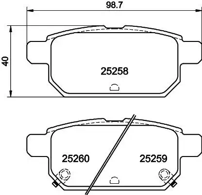 Bremsbelagsatz, Scheibenbremse HELLA 8DB 355 015-871 Bild Bremsbelagsatz, Scheibenbremse HELLA 8DB 355 015-871