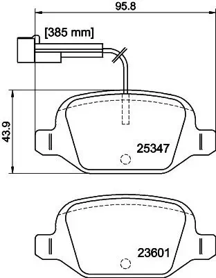 Bremsbelagsatz, Scheibenbremse HELLA 8DB 355 019-631