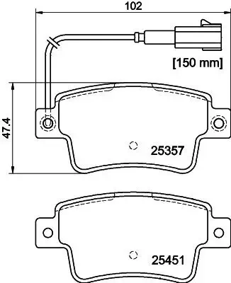 Bremsbelagsatz, Scheibenbremse HELLA 8DB 355 019-801 Bild Bremsbelagsatz, Scheibenbremse HELLA 8DB 355 019-801