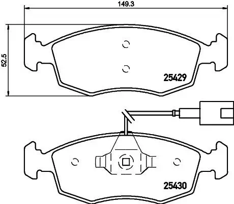 Bremsbelagsatz, Scheibenbremse HELLA 8DB 355 019-651 Bild Bremsbelagsatz, Scheibenbremse HELLA 8DB 355 019-651