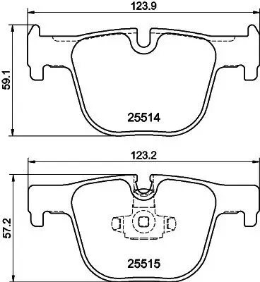 Bremsbelagsatz, Scheibenbremse Hinterachse HELLA 8DB 355 019-781 Bild Bremsbelagsatz, Scheibenbremse Hinterachse HELLA 8DB 355 019-781