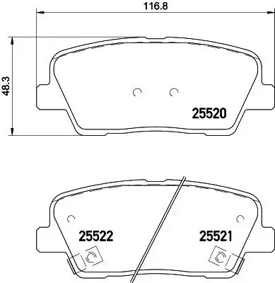 Bremsbelagsatz, Scheibenbremse HELLA 8DB 355 020-101 Bild Bremsbelagsatz, Scheibenbremse HELLA 8DB 355 020-101