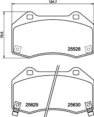 Bremsbelagsatz, Scheibenbremse HELLA 8DB 355 025-891 Bild Bremsbelagsatz, Scheibenbremse HELLA 8DB 355 025-891