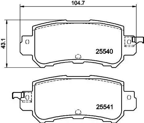 Bremsbelagsatz, Scheibenbremse Hinterachse HELLA 8DB 355 020-151 Bild Bremsbelagsatz, Scheibenbremse Hinterachse HELLA 8DB 355 020-151