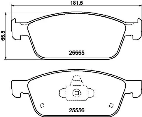 Bremsbelagsatz, Scheibenbremse Vorderachse HELLA 8DB 355 025-511 Bild Bremsbelagsatz, Scheibenbremse Vorderachse HELLA 8DB 355 025-511