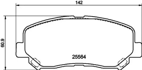 Bremsbelagsatz, Scheibenbremse HELLA 8DB 355 020-511 Bild Bremsbelagsatz, Scheibenbremse HELLA 8DB 355 020-511