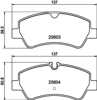 Bremsbelagsatz, Scheibenbremse Hinterachse HELLA 8DB 355 020-721