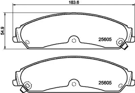 Bremsbelagsatz, Scheibenbremse Vorderachse HELLA 8DB 355 020-541 Bild Bremsbelagsatz, Scheibenbremse Vorderachse HELLA 8DB 355 020-541