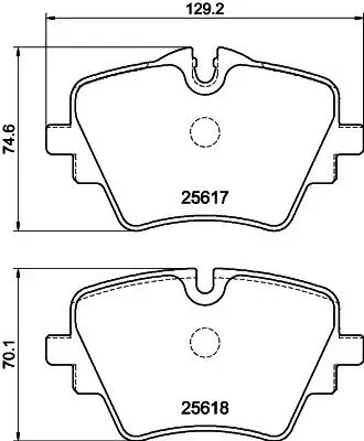 Bremsbelagsatz, Scheibenbremse HELLA 8DB 355 045-811