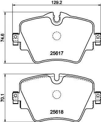 Bremsbelagsatz, Scheibenbremse Vorderachse HELLA 8DB 355 045-761