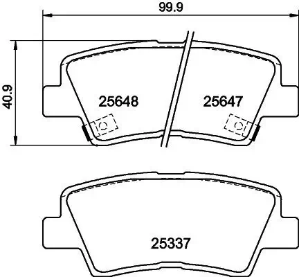 Bremsbelagsatz, Scheibenbremse HELLA 8DB 355 020-371 Bild Bremsbelagsatz, Scheibenbremse HELLA 8DB 355 020-371