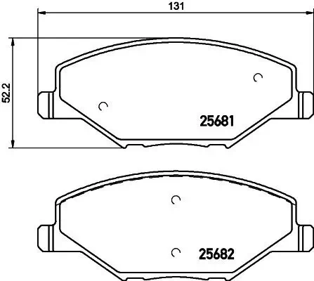 Bremsbelagsatz, Scheibenbremse HELLA 8DB 355 020-521 Bild Bremsbelagsatz, Scheibenbremse HELLA 8DB 355 020-521