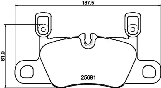 Bremsbelagsatz, Scheibenbremse Hinterachse HELLA 8DB 355 044-801 Bild Bremsbelagsatz, Scheibenbremse Hinterachse HELLA 8DB 355 044-801