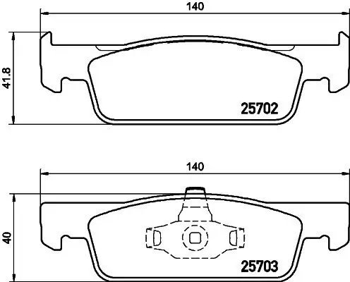 Bremsbelagsatz, Scheibenbremse HELLA 8DB 355 020-801 Bild Bremsbelagsatz, Scheibenbremse HELLA 8DB 355 020-801