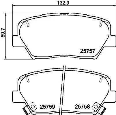 Bremsbelagsatz, Scheibenbremse HELLA 8DB 355 025-911 Bild Bremsbelagsatz, Scheibenbremse HELLA 8DB 355 025-911