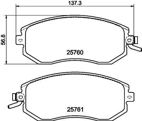 Bremsbelagsatz, Scheibenbremse HELLA 8DB 355 020-891 Bild Bremsbelagsatz, Scheibenbremse HELLA 8DB 355 020-891