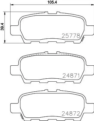 Bremsbelagsatz, Scheibenbremse HELLA 8DB 355 020-401 Bild Bremsbelagsatz, Scheibenbremse HELLA 8DB 355 020-401