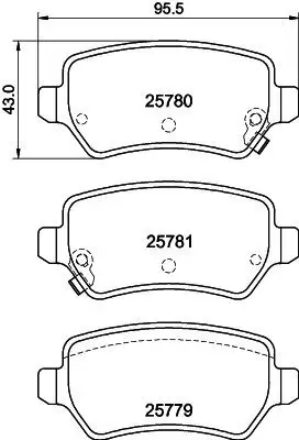 Bremsbelagsatz, Scheibenbremse HELLA 8DB 355 040-611