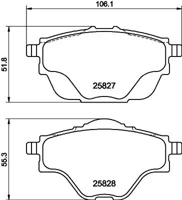 Bremsbelagsatz, Scheibenbremse HELLA 8DB 355 021-001 Bild Bremsbelagsatz, Scheibenbremse HELLA 8DB 355 021-001
