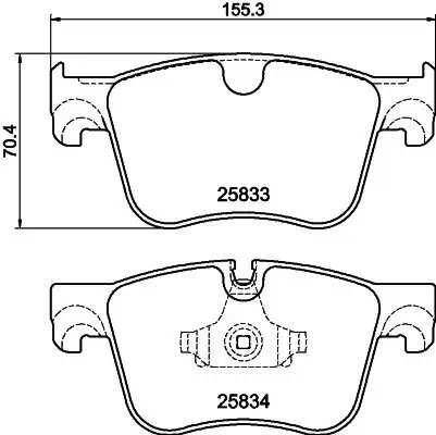 Bremsbelagsatz, Scheibenbremse Vorderachse HELLA 8DB 355 020-981 Bild Bremsbelagsatz, Scheibenbremse Vorderachse HELLA 8DB 355 020-981