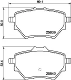 Bremsbelagsatz, Scheibenbremse HELLA 8DB 355 020-991