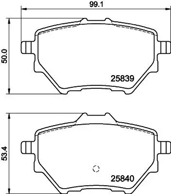 Bremsbelagsatz, Scheibenbremse HELLA 8DB 355 020-991 Bild Bremsbelagsatz, Scheibenbremse HELLA 8DB 355 020-991