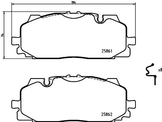 Bremsbelagsatz, Scheibenbremse HELLA 8DB 355 021-641