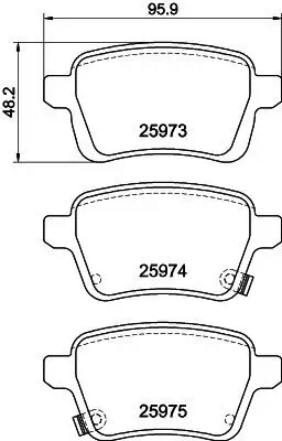 Bremsbelagsatz, Scheibenbremse HELLA 8DB 355 021-441