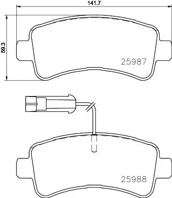 Bremsbelagsatz, Scheibenbremse HELLA 8DB 355 024-871