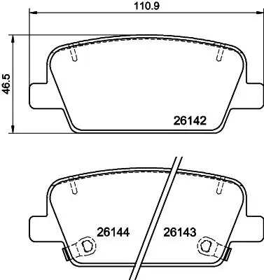 Bremsbelagsatz, Scheibenbremse Hinterachse HELLA 8DB 355 040-081