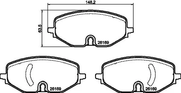 Bremsbelagsatz, Scheibenbremse HELLA 8DB 355 040-801 Bild Bremsbelagsatz, Scheibenbremse HELLA 8DB 355 040-801