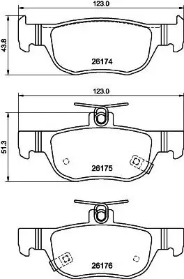 Bremsbelagsatz, Scheibenbremse HELLA 8DB 355 040-101 Bild Bremsbelagsatz, Scheibenbremse HELLA 8DB 355 040-101