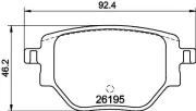 Bremsbelagsatz, Scheibenbremse HELLA 8DB 355 040-321