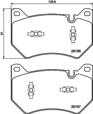 Bremsbelagsatz, Scheibenbremse HELLA 8DB 355 040-151 Bild Bremsbelagsatz, Scheibenbremse HELLA 8DB 355 040-151