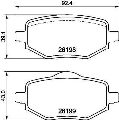 Bremsbelagsatz, Scheibenbremse HELLA 8DB 355 040-971 Bild Bremsbelagsatz, Scheibenbremse HELLA 8DB 355 040-971