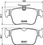 Bremsbelagsatz, Scheibenbremse HELLA 8DB 355 040-851