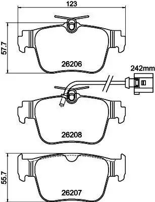 Bremsbelagsatz, Scheibenbremse HELLA 8DB 355 044-901 Bild Bremsbelagsatz, Scheibenbremse HELLA 8DB 355 044-901