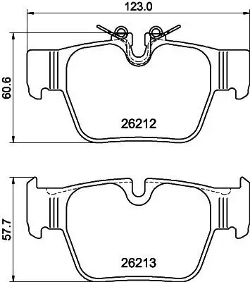 Bremsbelagsatz, Scheibenbremse HELLA 8DB 355 040-581 Bild Bremsbelagsatz, Scheibenbremse HELLA 8DB 355 040-581