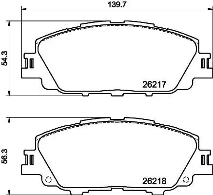 Bremsbelagsatz, Scheibenbremse HELLA 8DB 355 040-411 Bild Bremsbelagsatz, Scheibenbremse HELLA 8DB 355 040-411