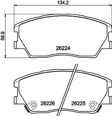 Bremsbelagsatz, Scheibenbremse Vorderachse HELLA 8DB 355 040-591