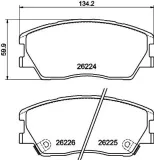 Bremsbelagsatz, Scheibenbremse Vorderachse HELLA 8DB 355 040-591