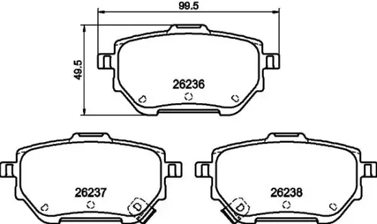 Bremsbelagsatz, Scheibenbremse HELLA 8DB 355 040-711 Bild Bremsbelagsatz, Scheibenbremse HELLA 8DB 355 040-711