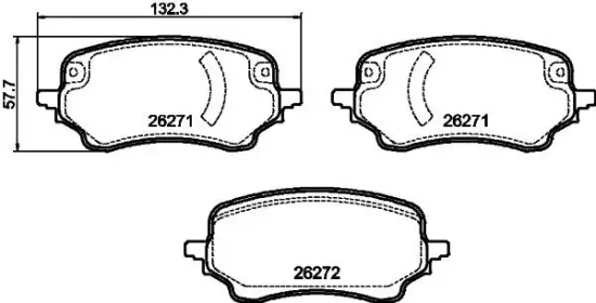 Bremsbelagsatz, Scheibenbremse HELLA 8DB 355 040-991 Bild Bremsbelagsatz, Scheibenbremse HELLA 8DB 355 040-991
