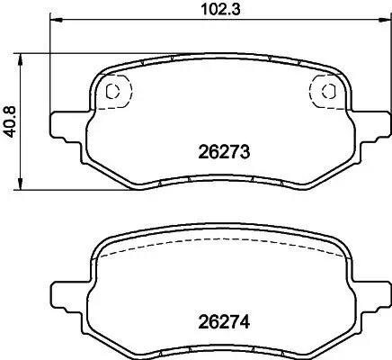Bremsbelagsatz, Scheibenbremse HELLA 8DB 355 040-931 Bild Bremsbelagsatz, Scheibenbremse HELLA 8DB 355 040-931