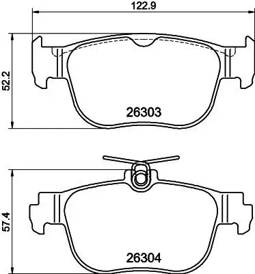 Bremsbelagsatz, Scheibenbremse HELLA 8DB 355 040-981