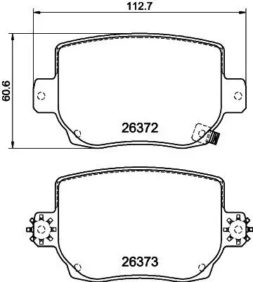 Bremsbelagsatz, Scheibenbremse HELLA 8DB 355 041-041