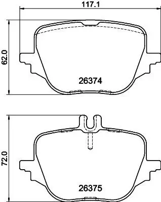 Bremsbelagsatz, Scheibenbremse HELLA 8DB 355 041-021