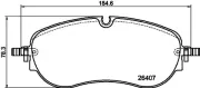 Bremsbelagsatz, Scheibenbremse Vorderachse HELLA 8DB 355 042-661